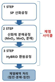 Flow diagram of the existing HyBRID decontamination process