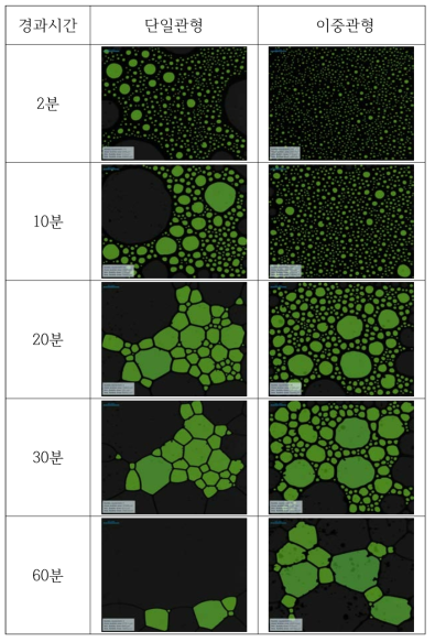 Comparison of foam quality generated from single tube type and double tube type air dispersion and foam mixing system at 4 bar