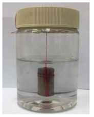 Photo of leaching experiment of cement by ANS 16.1 method