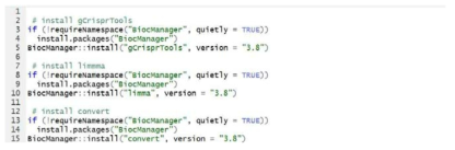 gCrisprTools, limma, convert 설치 예제