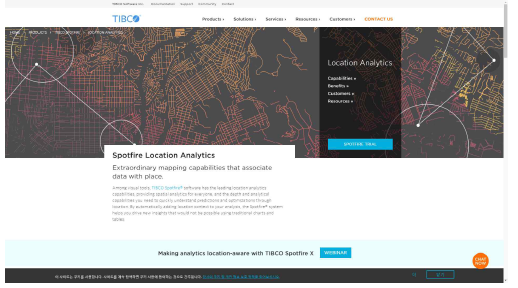 미국 TIBCO https://www.tibco.com/products/tibco-spotfire/location-analytics