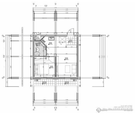 36A㎡ 2Bay 단위세대 평면도(중간형) 설계 프로토 타입