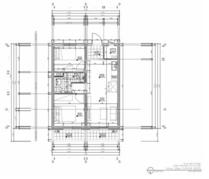 44A㎡ 2Bay 단위세대 평면도 설계 프로토 타입