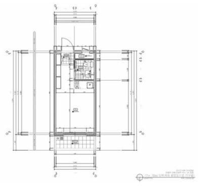 17㎡ 1Bay 단위세대 평면도(1인가구용) 설계 프로토 타입