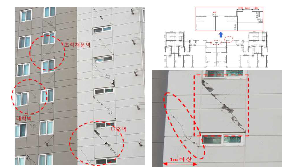 포항 지진으로 인한 S아파트의 피해 현황