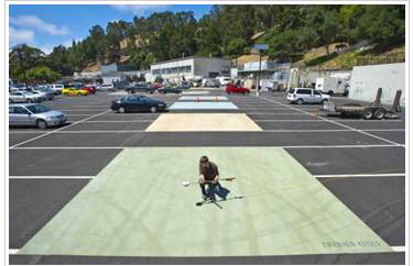 알베도 측정장치를 이용한 차열성 포장도로 코팅 측정 출처: http://newscenter.lbl.gov/2012/09/13/parking-lot-science