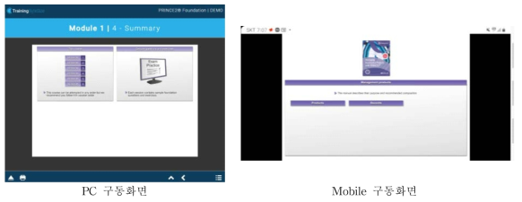 PRINCE 2 e-learning course 데모화면