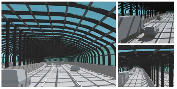 완성된 방음터널의 투시도