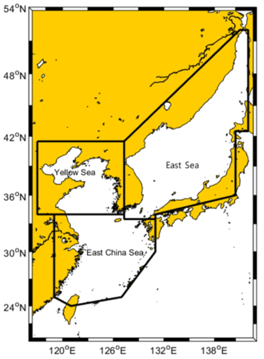 지역해 평균해수면 모의⦁분석을 위한 동해와 황해와 동중국해에 대한 지역 구분