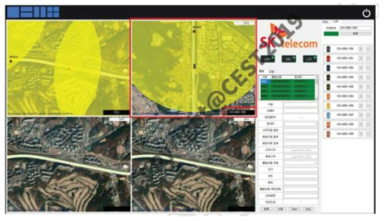 경부-영동 중계서버 시뮬레이터 화면
