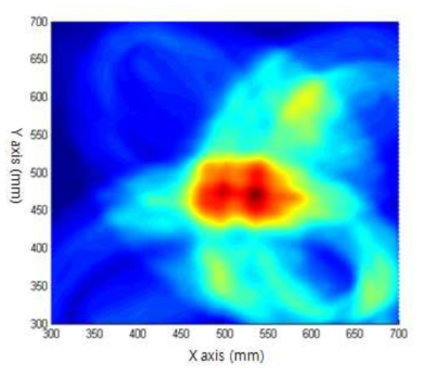 Image for hole using Delay and Sum imaging technique