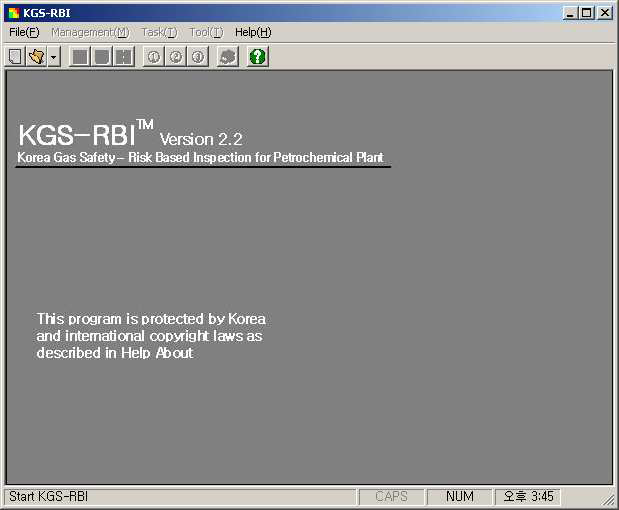 Main window of KGS-RBI™ for Refinery & Petrochemical Plant