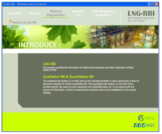 Main page of LNG-RBI