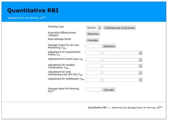 Thinning damage factor in quantitative RBI