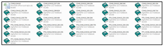 C3-IC4에 대한 TPXY, TPX등의 수집한 기-액 상평형 실험데이타(sigma plot file, excel file 형식으로 수집)