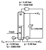 Simplified flow sheet illustrating the BDWC system with top vapor recompression heat pump