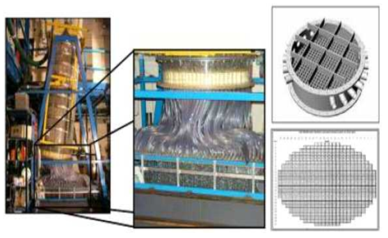 Test rig and sample grid on collector tray