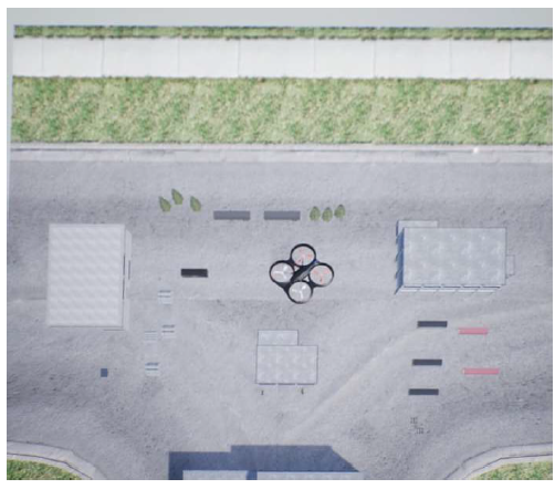 A Top view of static environment