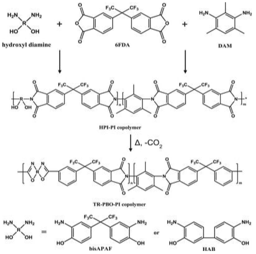 폴리이미드 전구체 및 열전환된 폴리벤즈옥사졸-폴리이미드 공중합체의 제조