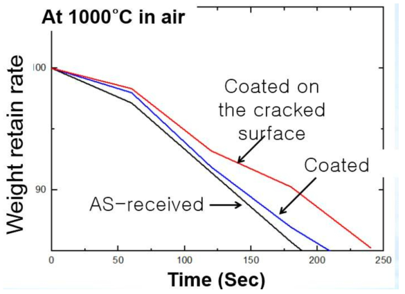 Oxidation test after crack healing by EB-PVD with ion beam bombardment