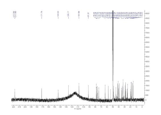 13C NMR spectrum of compound 1 (125 MHz, methanol-d 4)