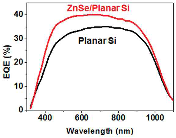 ZnSe quantum dot의 유/무에 따른 EQE 비교