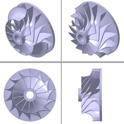 구심 터빈 회전자의 3차원 설계 형상