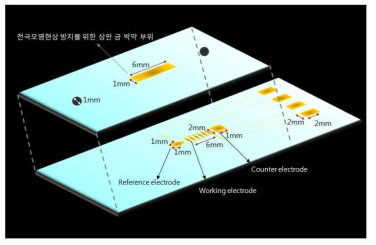 고안된 COC 플라스틱 칩의 상·하판용 디자인 모식도