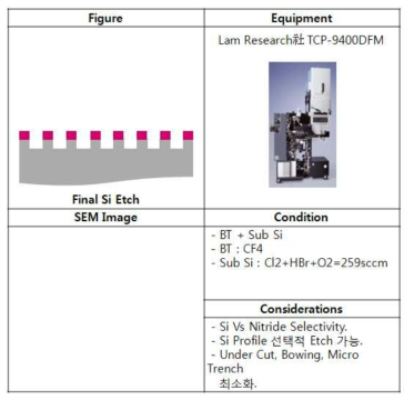 Final Si Etch 공정