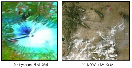 하이퍼스펙트럴 센서로 촬영된 인공위성영상