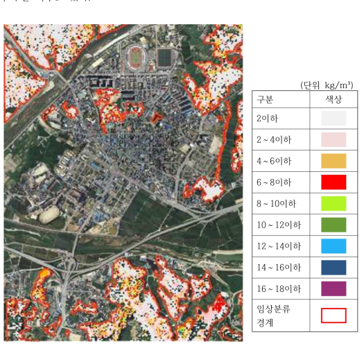 산림바이오매스 분포도