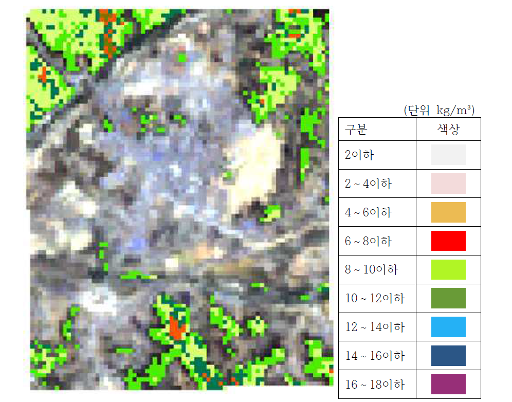 대상지역 바이오매스 분포도