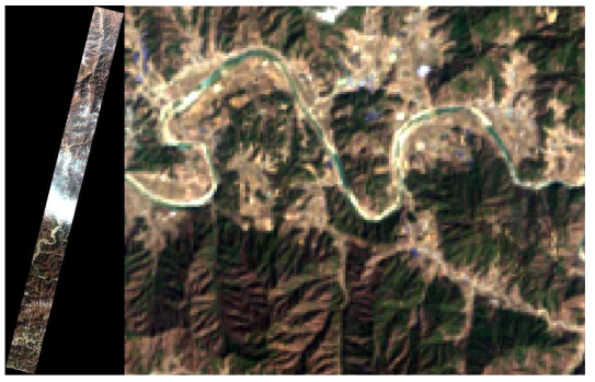 Hyperion 영상(red: 32, green: 21, blue: 15)