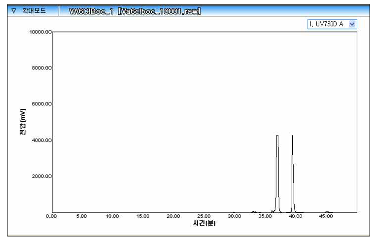 HPLC 출력 결과