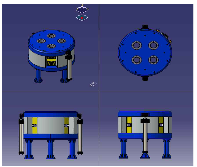 3D CAD를 이용하여 초기 설계된 9 MeV cyclotron 전자석의 외형