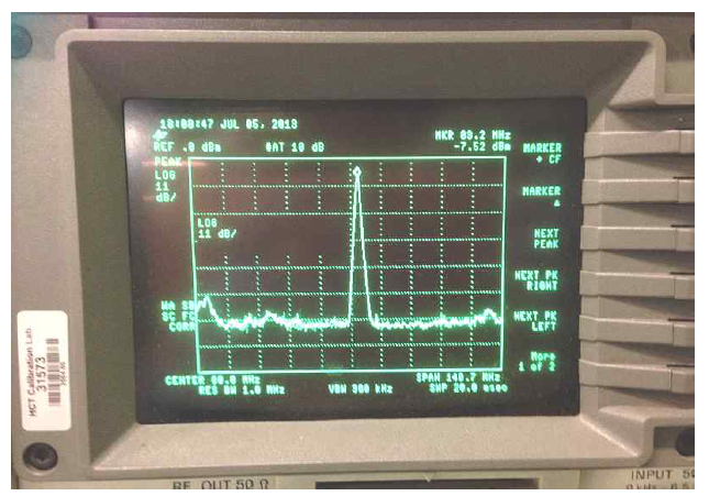 고주파 증폭기 출력 (Spectrum Analyzer)