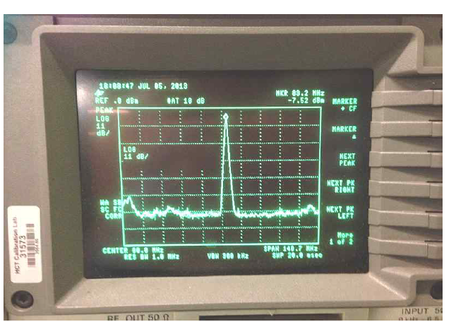 고주파 증폭기 출력 (Spectrum Analyzer)