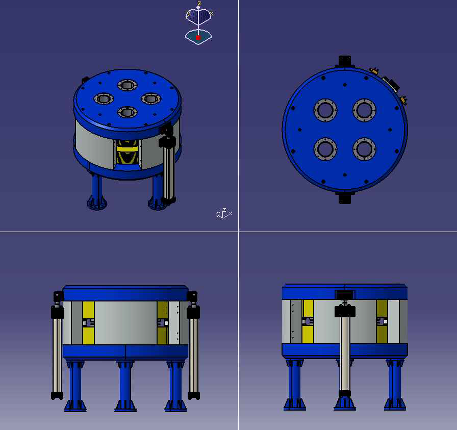 3D CAD를 이용하여 초기 설계된 9 MeV cyclotron 전자석의 외형