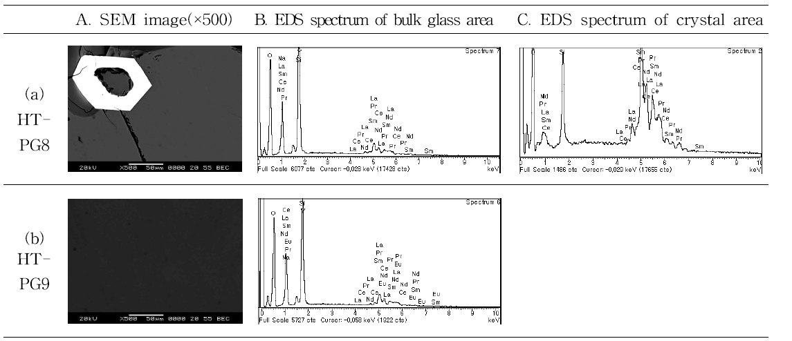 상전이현상 분석(SEM/EDS micrographs)