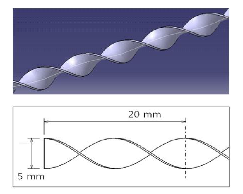 twisted tape 도면 (CATIA 이용)