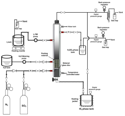 Schematic diagram of experimental apparatus for the continuous Bunsen reaction