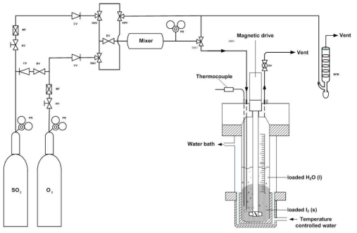 Schematic diagram of experimental apparatus for the Bunsen reaction