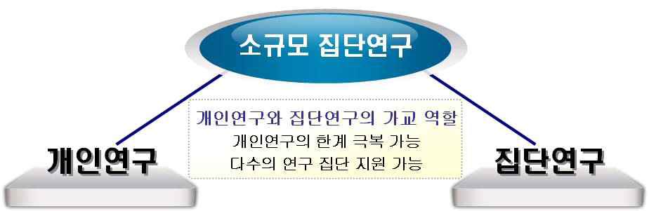 다양한 연구집단 육성을 통한 역할구분