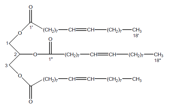 Structure of triolein isolated from sera of olive flounder