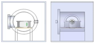 진공 챔버 전면(좌),측면(우) 형상