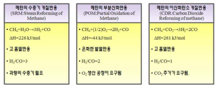 메탄 개질반응의 종류