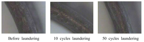 Corrosion-resistant properties of SMA spring with and without laundering