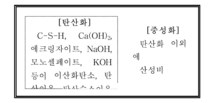 탄산화 및 중성화의 개념도