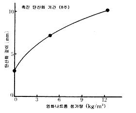 염화나트륨 첨가한 탄산화 깊이