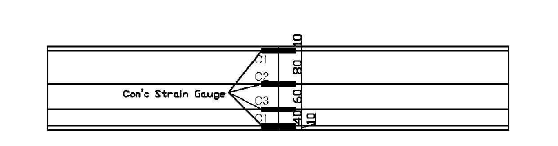 콘크리트 스트레인 게이지 부착위치